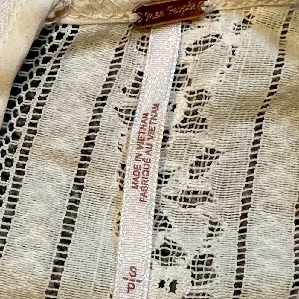 Free People White Antique Lace Babydoll Mini Dress - Picture 7 of 7